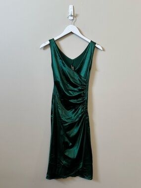Pinup Couture emerald green Greta mini plunge neckline rockabilly dress 💜